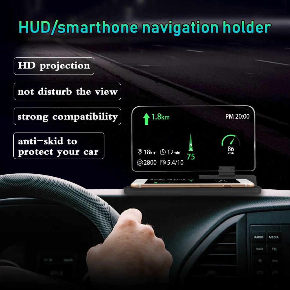 6 inch H6 Car Head Up Display bracket foldable Phone Navigation Smartphone Holder for hud Projector Holder for car
