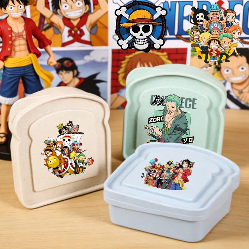 

Ones Piece Lunch Toast Boxes Bread with Lid Organizer Kid for Cute Game Anime Zoro-Luffy-Boy Student Portable Sandwich Container