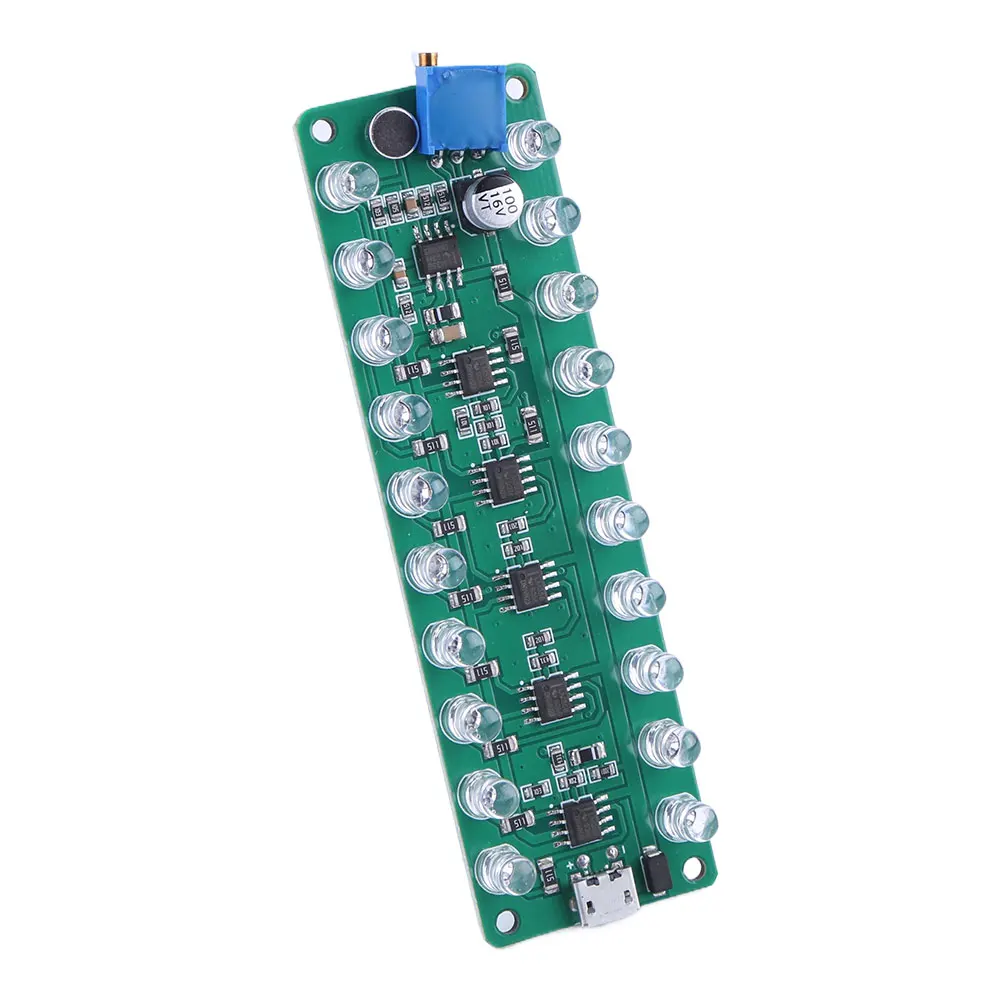 Acoustic Sensing Spectrum Audio Power Amplifier Level Meter LED VU Meter Sound Level Music Spectrum Meter for Test Noise Level