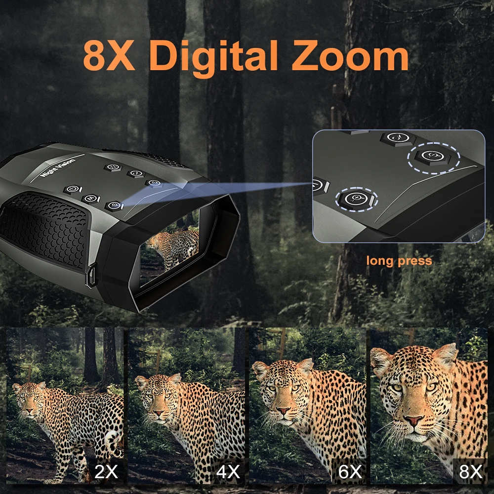 

Z555PRO Infrared Digital Night Vision Binocular Telescope, suitable for night fishing and camping, with 8x zoom and 5x magnifica