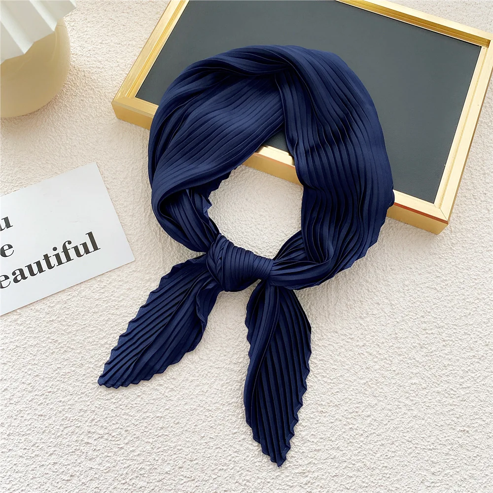 small silk scarf for women bandana pleated chiffon shawl scarves ladies floral print scarves satin turbans pretied headscarf