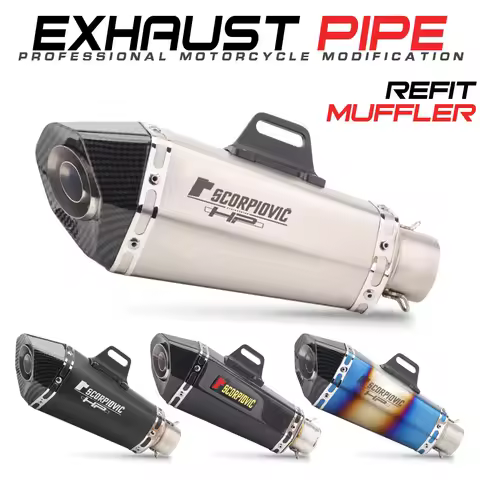 51mm Inlet Universal Motorcycle for Exhaust Muffler FZ1 R6 R15 R3 ZX6R ZX10 Z900 1000 CBR1000 GSXR1000 B10