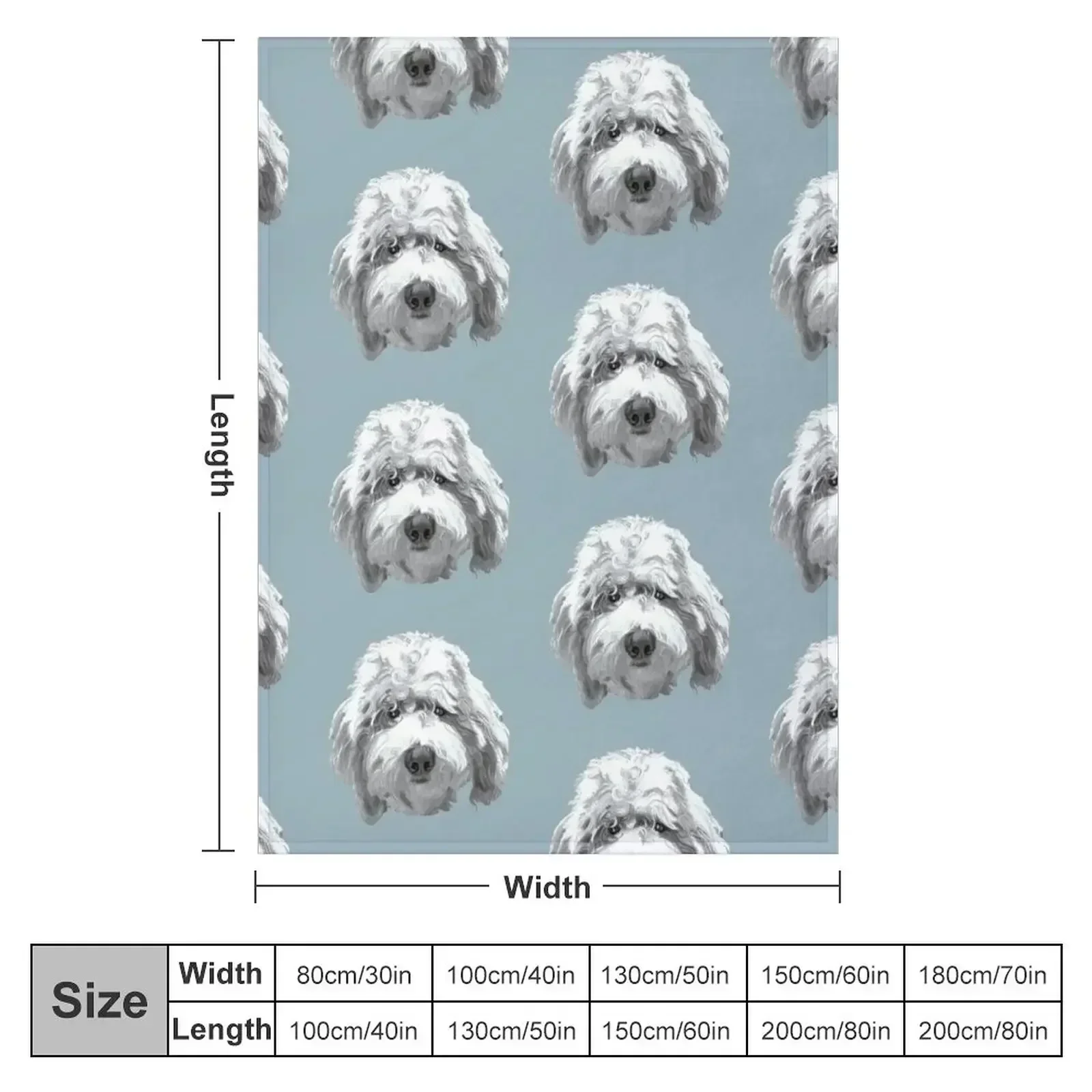 New Lucky Labradoodle Face ~ Black and white Throw Blanket couch cozy soft plush fuzzy picnic outdoor blanket