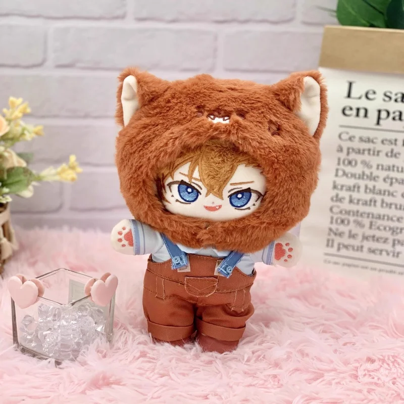 In-stock Bungo Stray Dogs 20CM Dress-up Plush Dolls Dazai Osamu Nakahara Chuuya Cotton Stuffed Toys Anime Peripheral Collectible