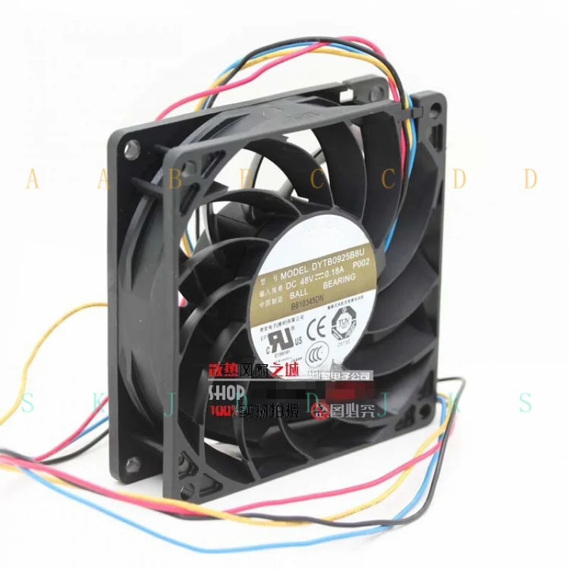 

M for AVC DYTB0925B8U 9025 9CM 48V 0.18A four-wire PWM dual ball server fan