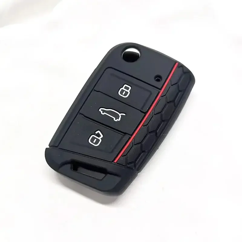Car Key Case Cover For VW Golf 7 GTI POLO T-Cross T-Roc Touran Tiguan Skoda Octavia Rapid Kodiaq Fabia Seat Ibiza Leon