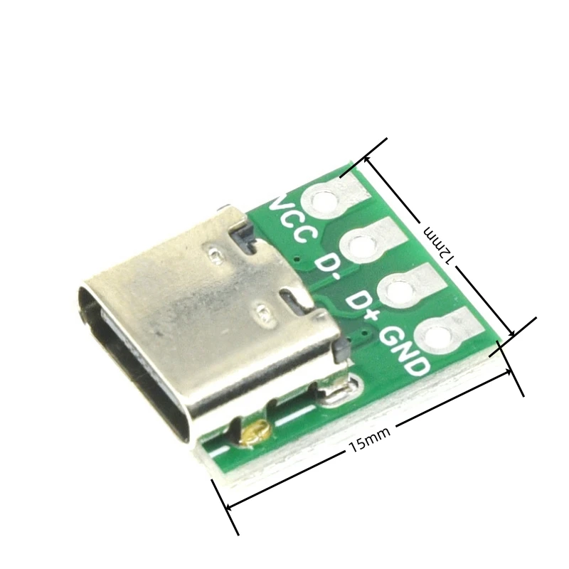 1–100 Stück USB 3.1 Typ C-Stecker – 16-poliger Leiterplatten-Adapter, Buchse für die Übertragung von Datenleitungenkabeln – Detail 1
