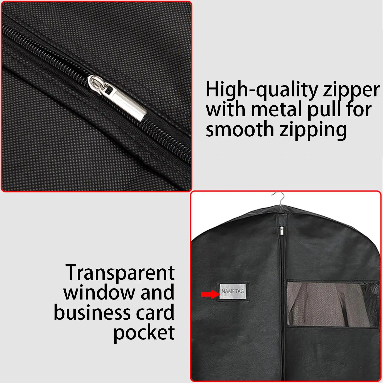 

Дорожная сумка для одежды, черный шкаф на молнии, чехол для хранения одежды, сумка для хранения одежды на молнии для платьев, одежды, одежды