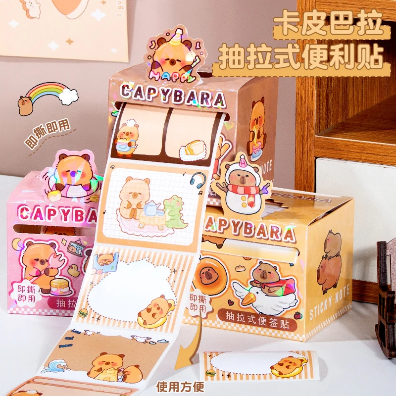 40 Sheets/Bag Cute Capybara Pull Tab Notes for DIY Scrapbooking, Meeting Memo, Schedule Reminder, File Management, Study Office
