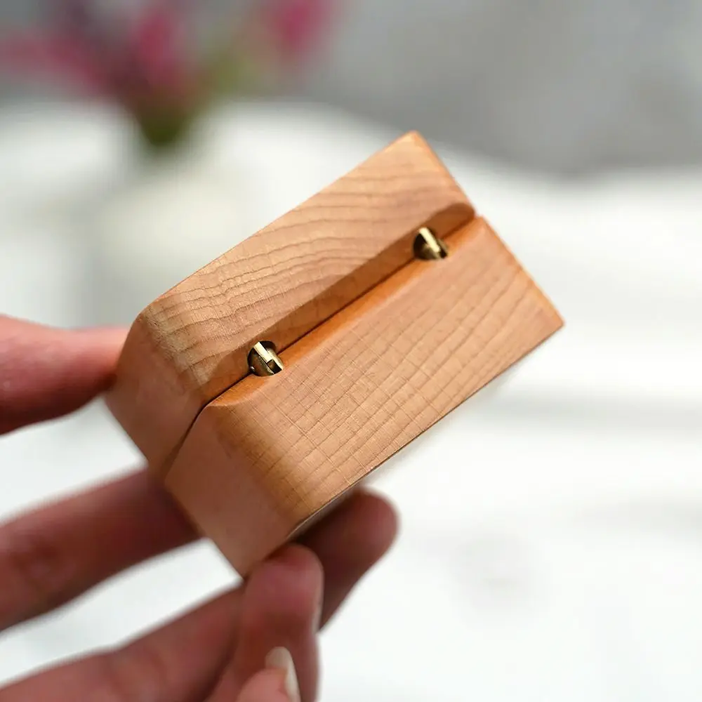 Simple Velvet Wood Rings Box Retro Ear Studs Case Earrings Display Tray Exquisite Jewlery Organizer Ring Earring Holder Store