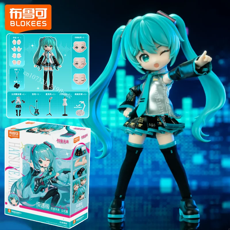 

In Stock Original Blokees Hatsune Miku Action Figure Toy Serendipity Edition Assembly Model Kit Collectible Doll Gift