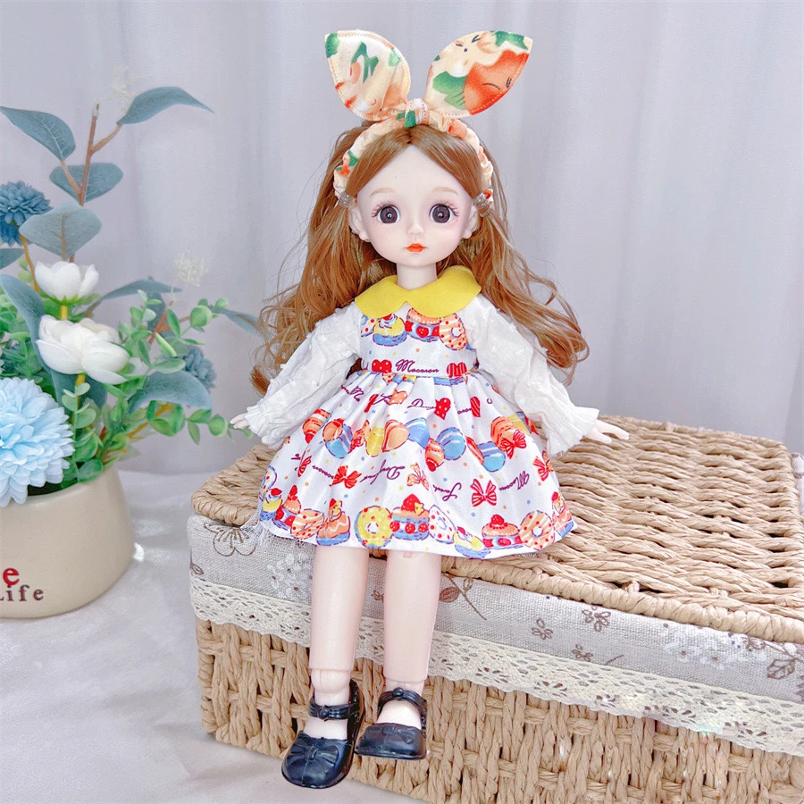 12 Inch 30CM BJD Doll Full Set With Clothes 30 Removable Joints Body DIY Girl Toys For Kids Christmas Gift