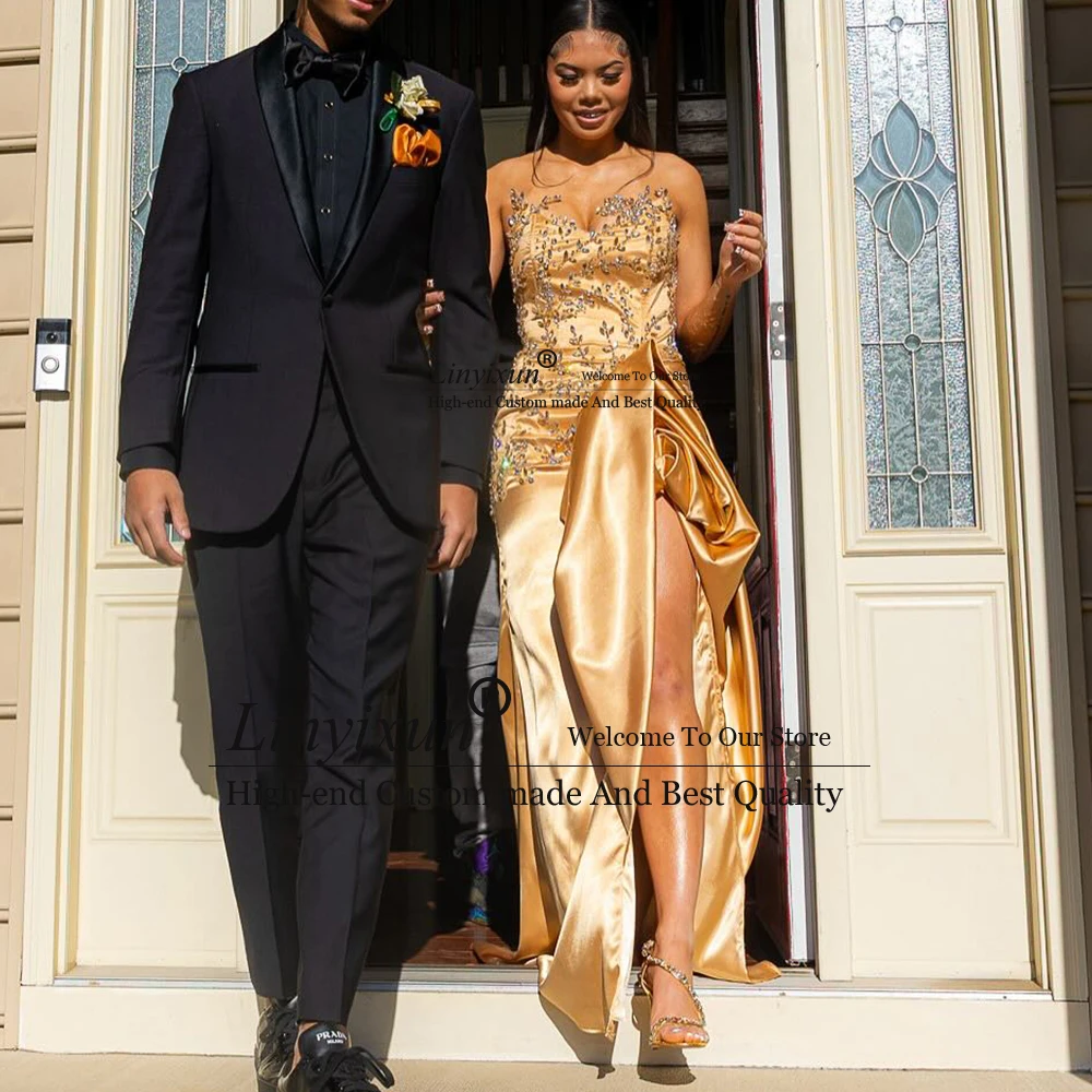 فساتين حفلة موسيقية كلاسيكية من حجر الراين اللامع للنساء بدون حمالات بدون أكمام حورية البحر فساتين حفلات مسائية مخصصة فيستدوس دي سيريمونيا