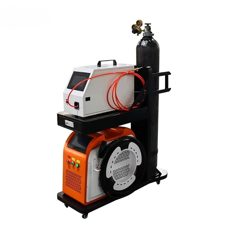 New All-in-one Fiber Laser Welder with Wire Feeder and Gas Bottle Air Cooling Portable Laser Welding Cutting Cleaning