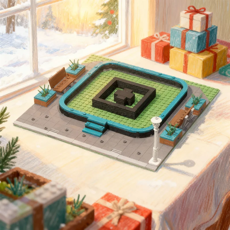 

298 деталей MOC: Модульный набор для сборки городского пейзажа, модель «Семейное дерево», строительные блоки, игрушки, архитектурный конструктор, идея для творчества, развивающая игрушка, рождественский подарок, кирпичики