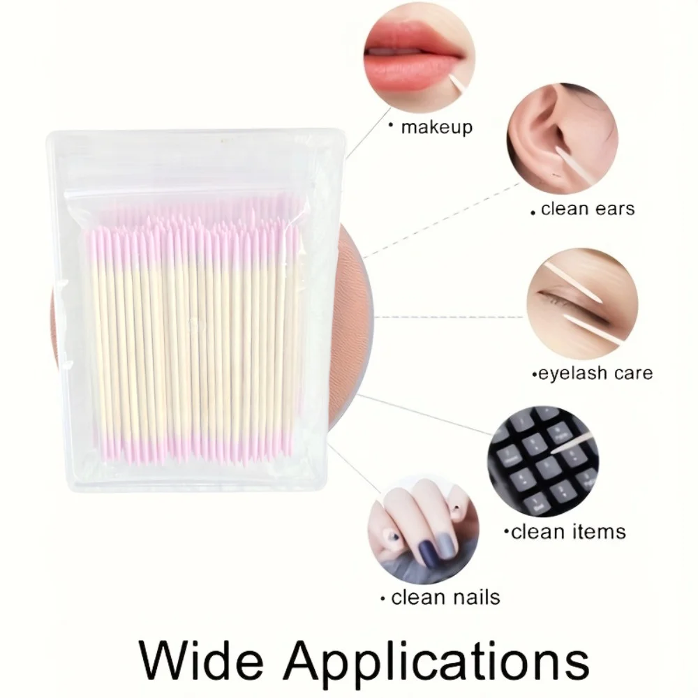 100/300/500/900pcs ,50/100set,Double Head  Cotton Swabs - Precision Pointed Tip, Multipurpose,  Wood Sticks for Makeup, Tattoo