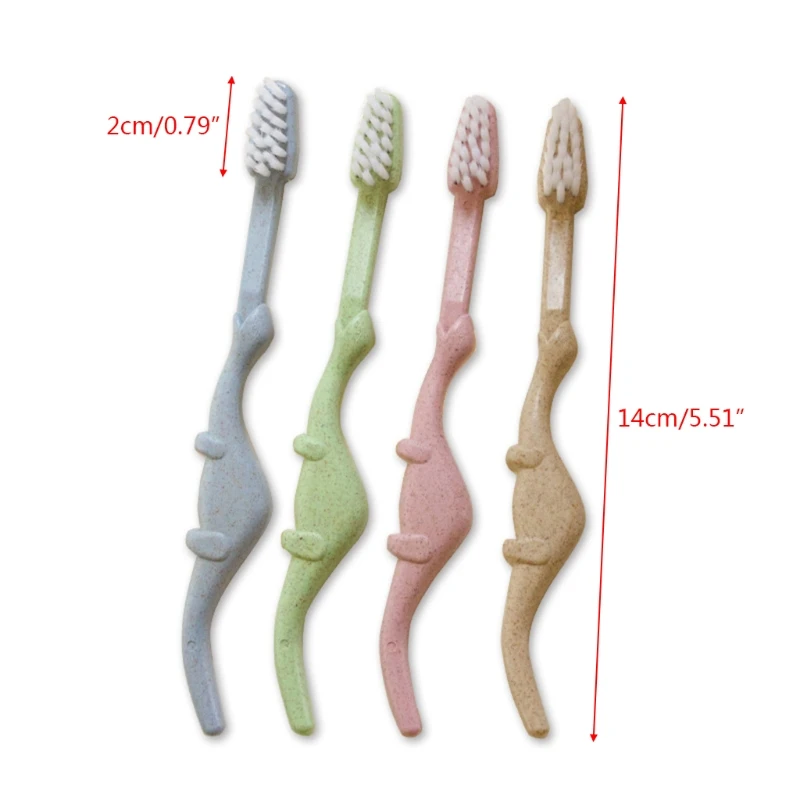 Brosse à dents pour bébé, paille blé naturelle, dessin animé, enfants en bas âge, nouveau-né, soins bucco-dentaires