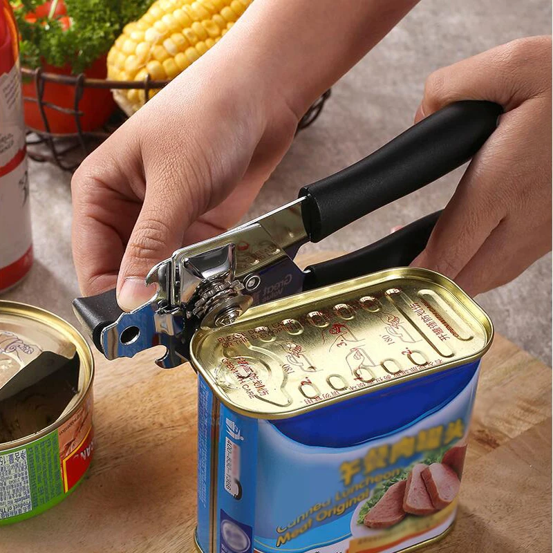 Multifunctional Manual Can Opener, Professional Can Opener, Ergonomic Side Cut, Beer Bottle Opener, Kitchen Gadgets, 3 in 1