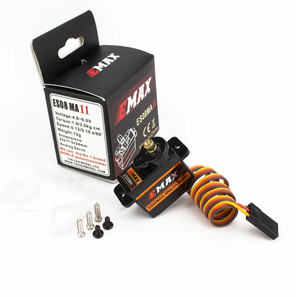 EMAX ES08MA ES08MAII 12g Mini Metal Gear Analog Servo for Rc Hobbies Car Boat Helicopter Airplane Rc Robot