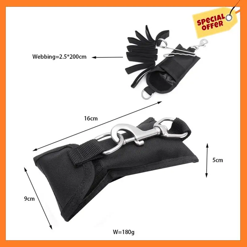 

AD08-Scuba Diving Jon Line Set With Deco Garvin Hook And Swivel Hook D Ring Quick Installation Diving Accessories