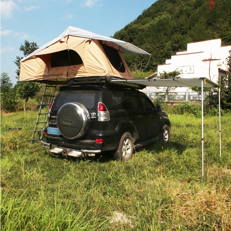 الجملة 3 أشخاص في الهواء الطلق سيارة التخييم سقف خيمة