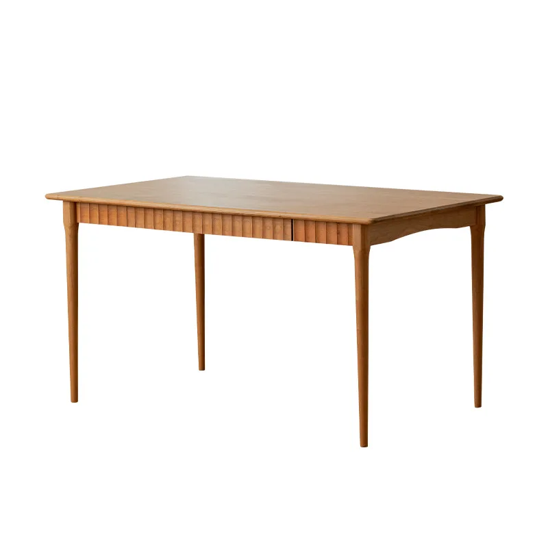 

All solid wood dining table Household rectangular table Cherry wood table, chair and chair combination Japanese-style small
