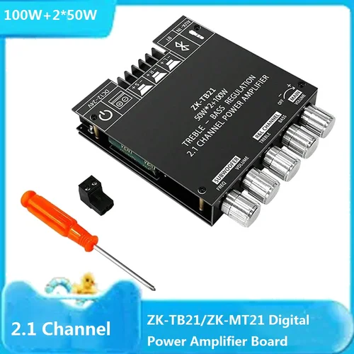 ZK-MT21/ZK-TB21 100W + 2*50W 2,1 canales Subwoofer amplificador de potencia Digital XY C15H C100L C50L AUX Audio estéreo amplificador HiFi para el hogar