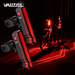 Enquêter avant et arrière de vélo, 150 lumens, ligne laser, lampe à iode, aste par USB, étanche, VTT, vélo de route, tige de dégager, feu arrière de sécurité