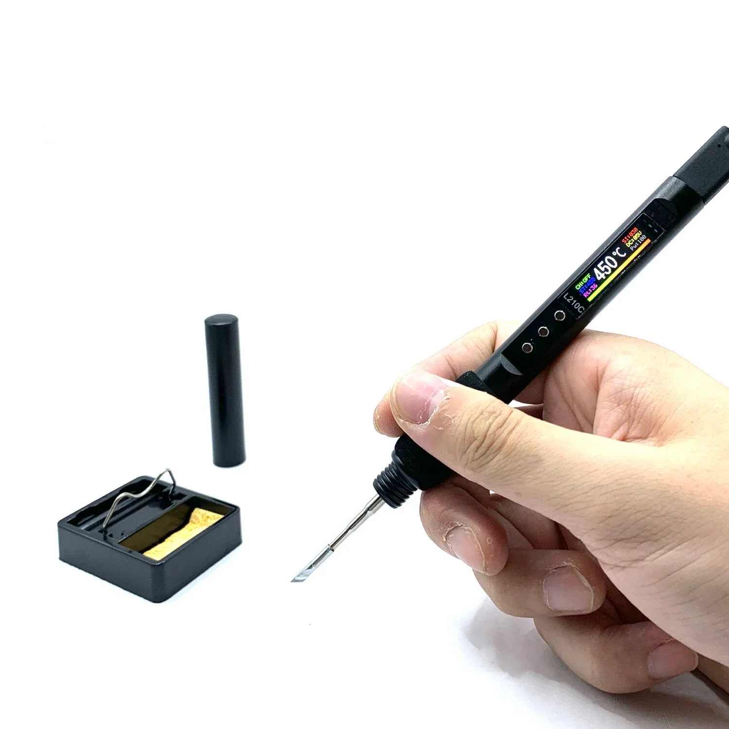 MINI Soldering Iron 100W L210C/L245C 0.99 นิ้วหน้าจอสี TFT ปรับอุณหภูมิ 50-500 ° ตัวอลูมิเนียมอัลลอยด์ C