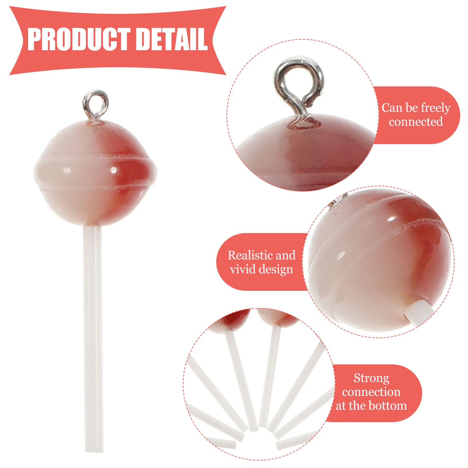 

20 Pcs Lolly Pops Lollipop Charms for Jewelry Making Pendant Resin Cute Keychain