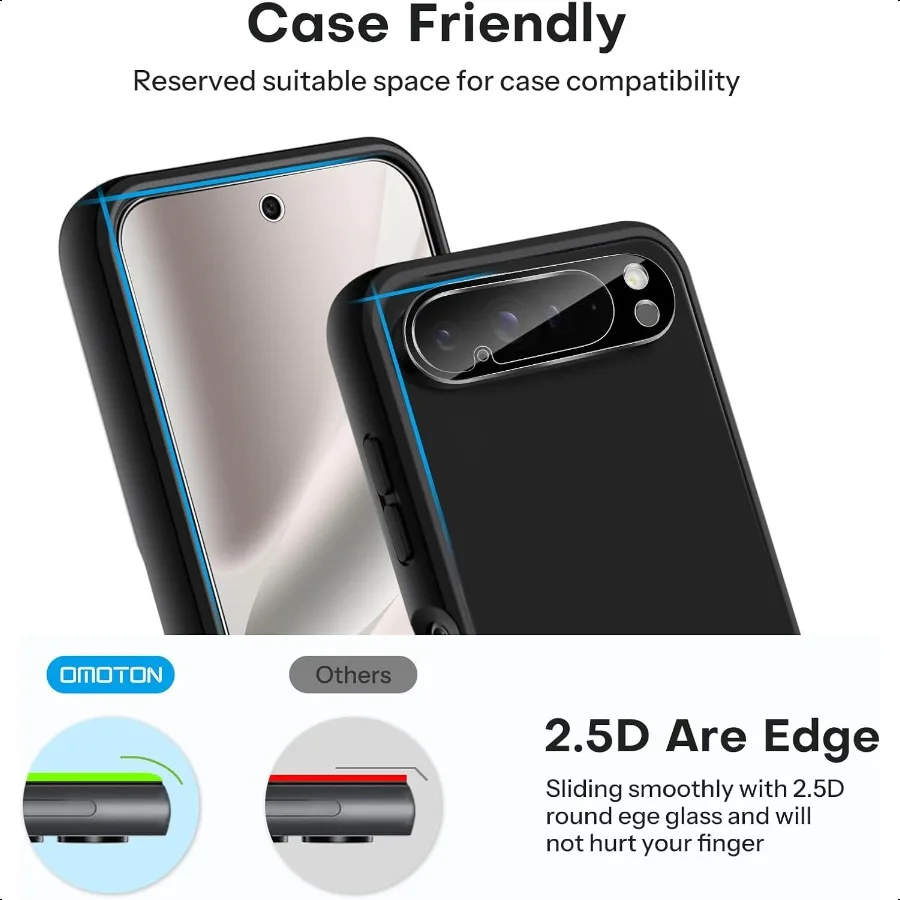 3 + 2 حزمة لجوجل بيكسل 10 برو حامي الشاشة 6.3 بوصة 2025 3 حزمة الزجاج المقسى حامي الشاشة 2 حزمة عدسة الكاميرا