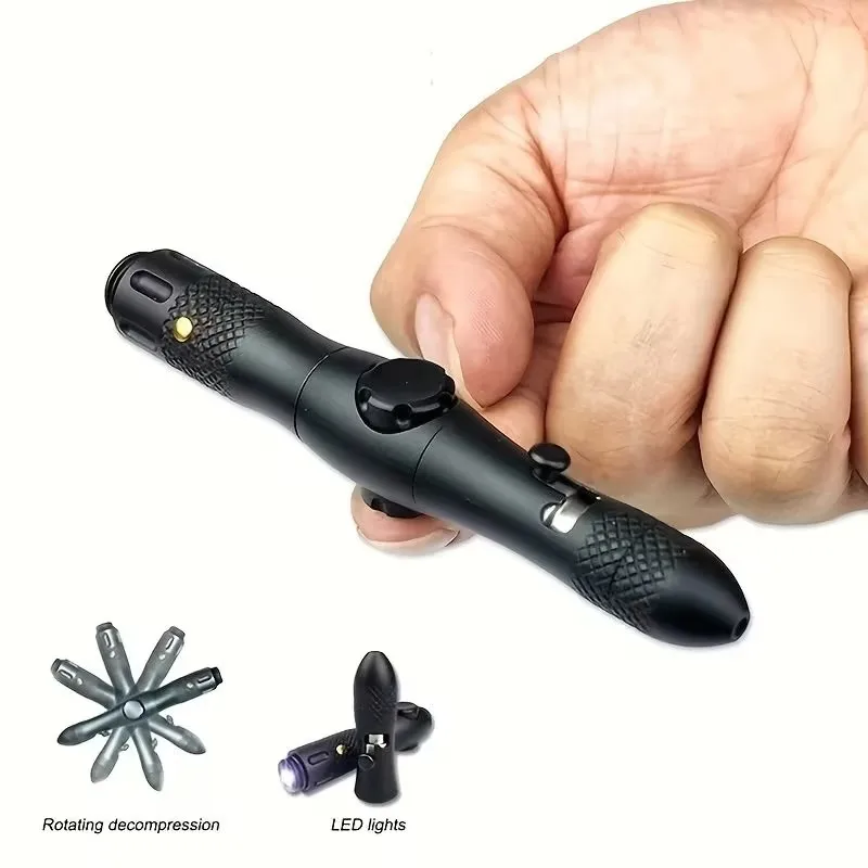 Wielofunkcyjny Spinner samoobrona długopis taktyczny latarka awaryjny wyłącznik szkła Outdoor Survival narzędzia EDC Drop Ship