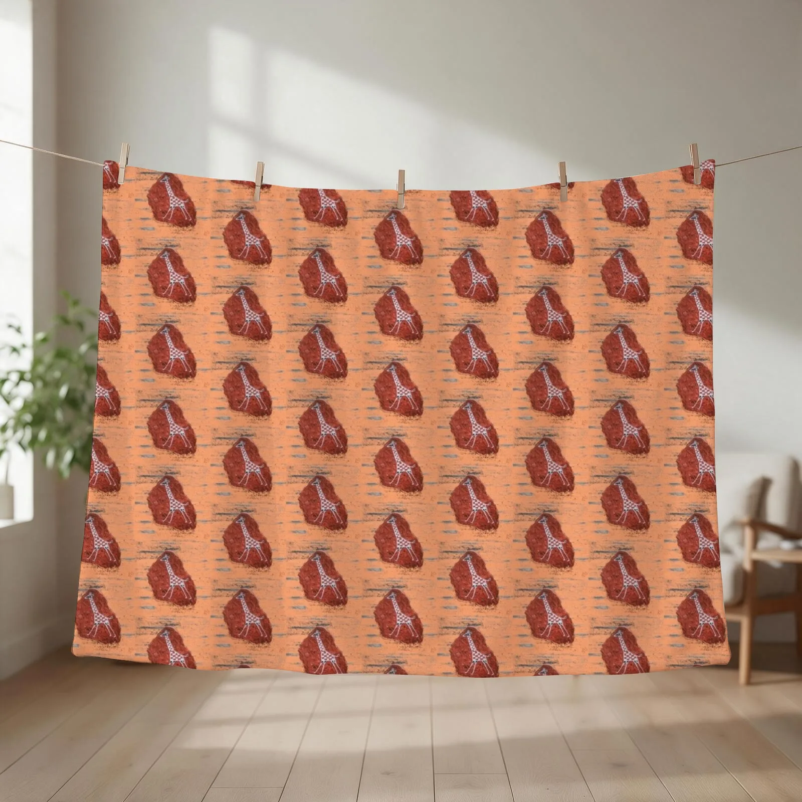 Giraffe Throw Blanket couch cozy soft plush fuzzy picnic outdoor blanket
