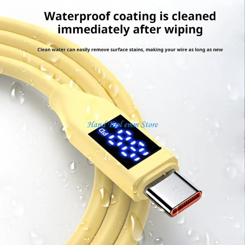 H37F 2 In 1 Type C Charging And Data Sync Cable LED Power Wear Resistant