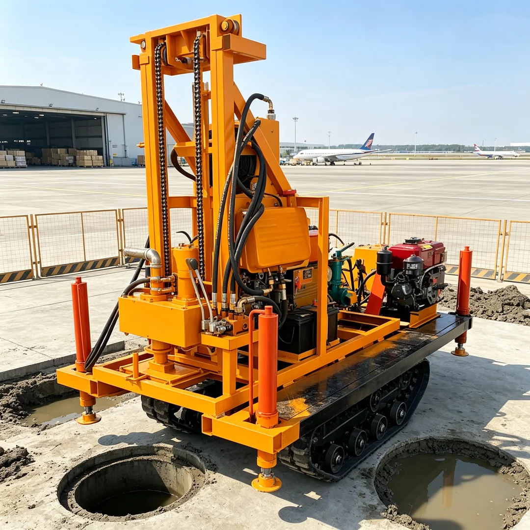 Newest Portable Water Well Drilling Equipment for Farm Irrigation Small Tracked Water Well Drilling Rig Factory Direct