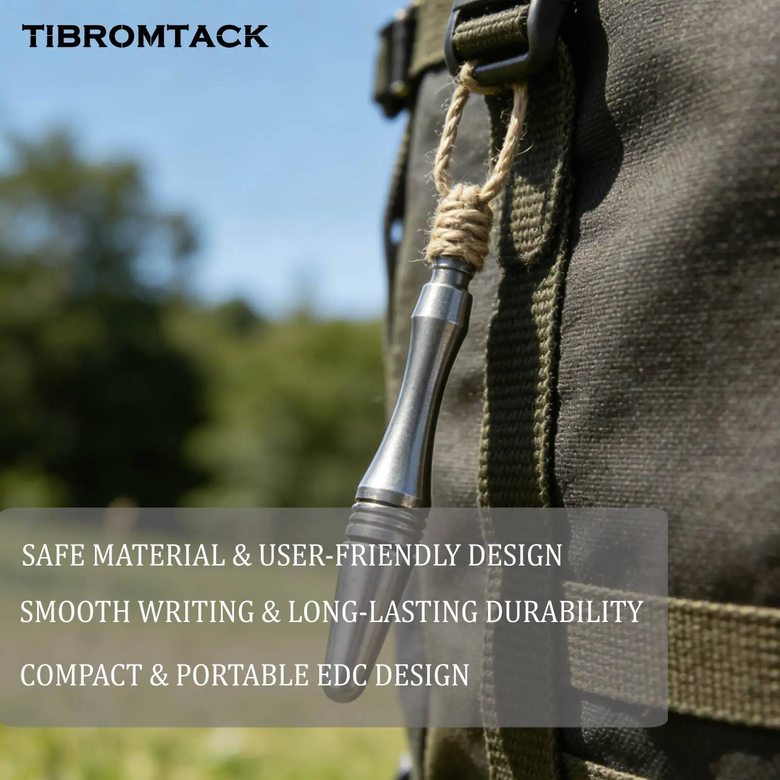 TIBROMTACK Titanium Tactical Pen,Lightweight Metal Alloy Writing Instrument for Outdoor Carry & Self Protection - view 6