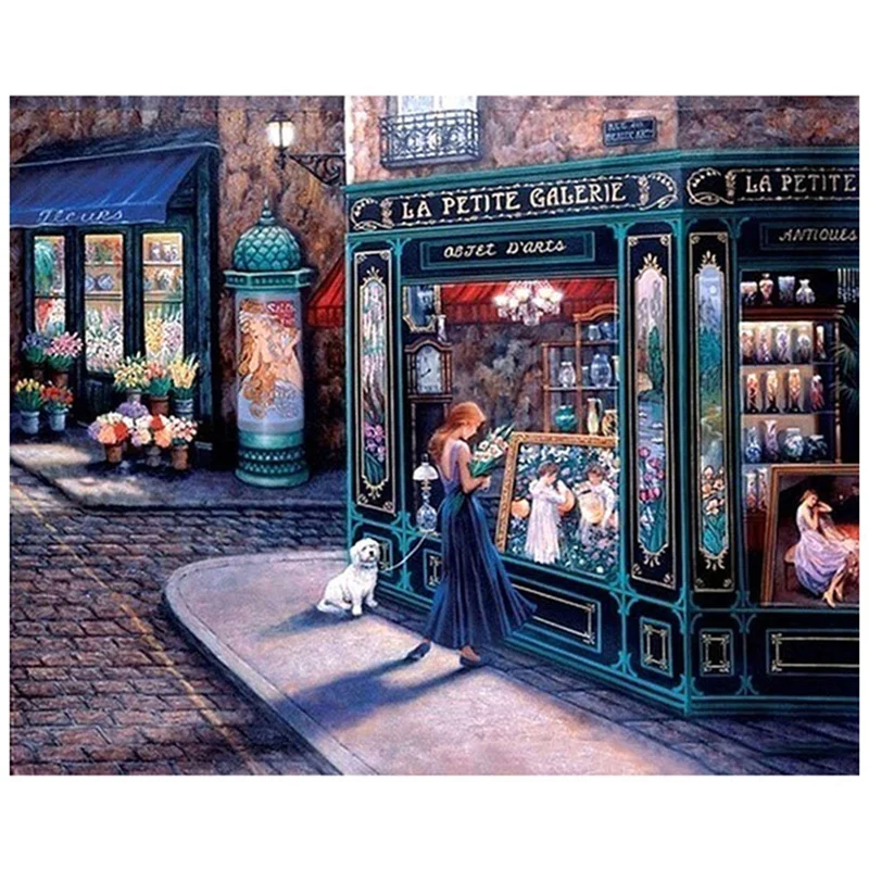 

Цифровая картина маслом DIY картина маслом городской пейзаж без цифрового холста безрамная цифровая картина маслом номер