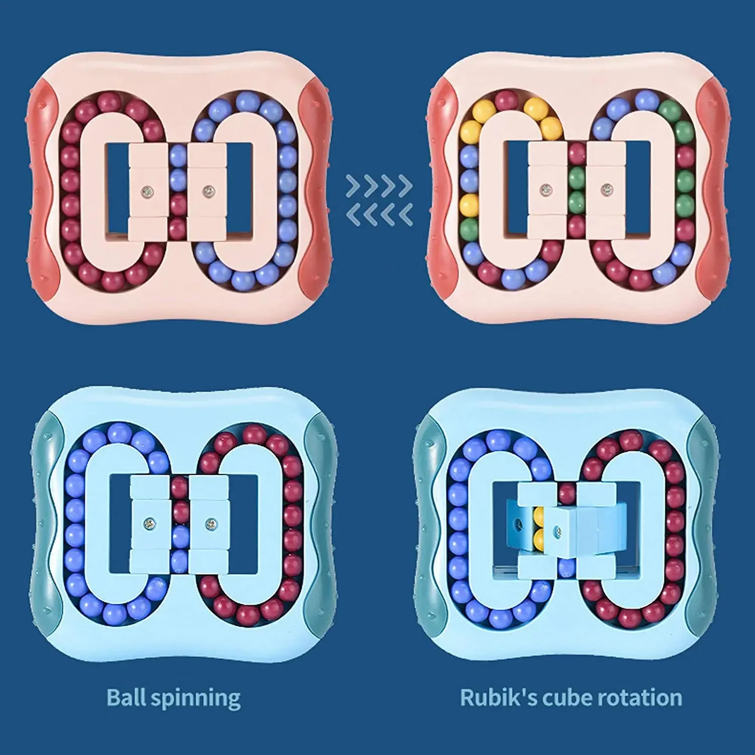 Rotate Slide Puzzle Rotating Magic Bean Cube Square Bead Fidget Toys Brain Teaser Stress Relief Educational Games for Kid Adult