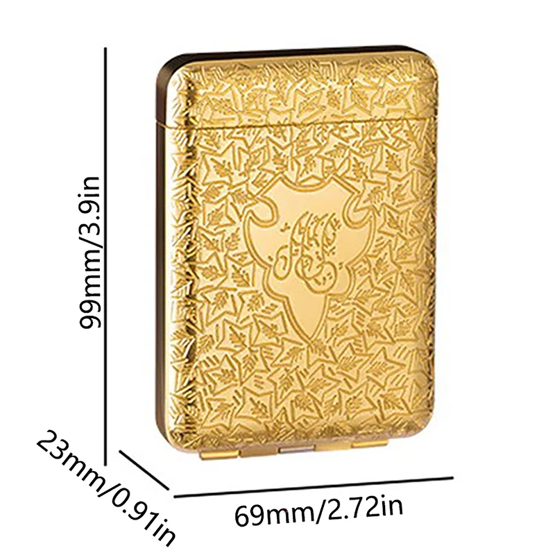 New Luxury Vintage Engraved Cigarette Case Holder Pocket Cigarette Storage Box For 16 Cigarettes Container Men\'s Gift