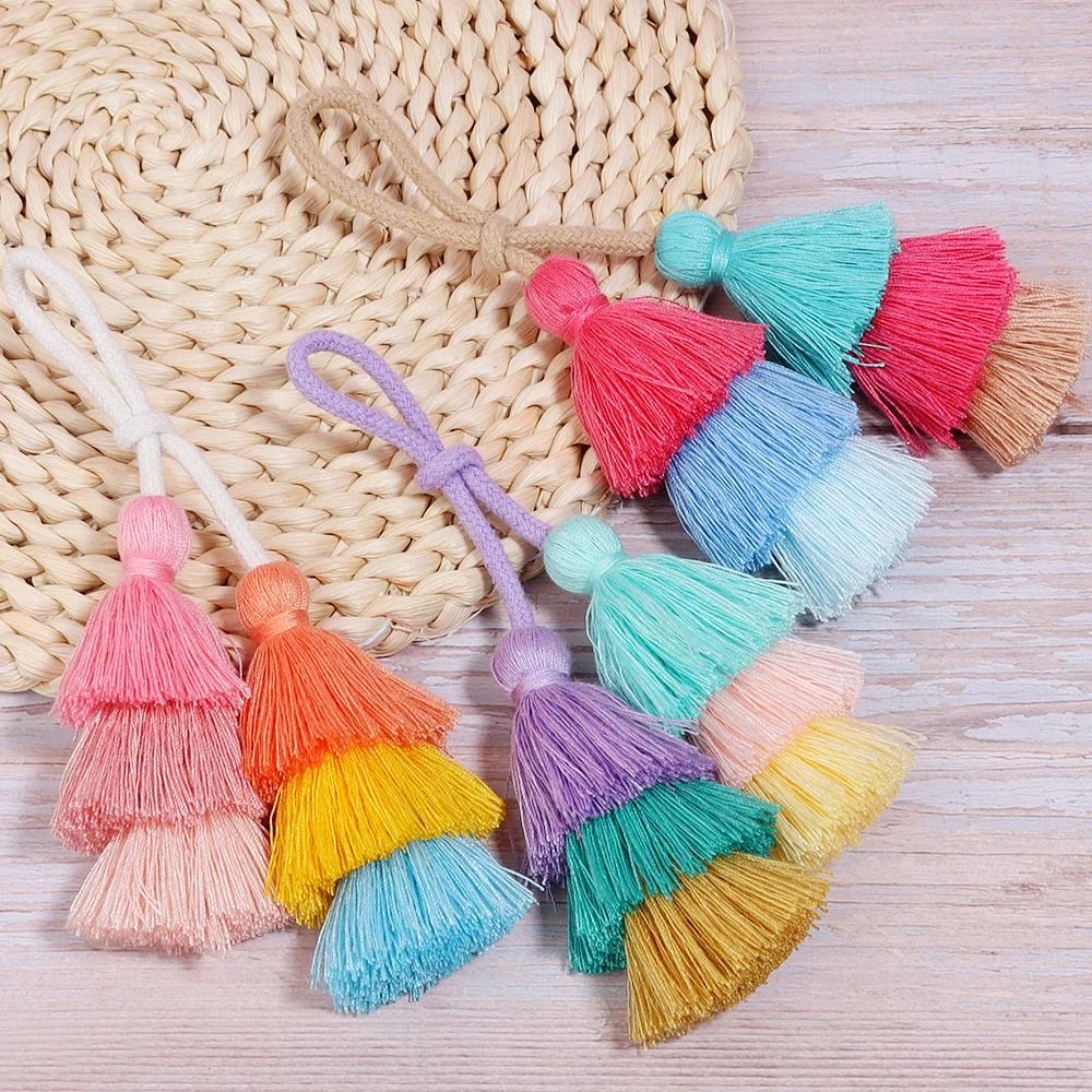 1pc/lot 16x4cm Double Headed Polyester Tassel Pendant For Bag Pendant Clothing Crafts Earrings Jewelry Decoration Accessories