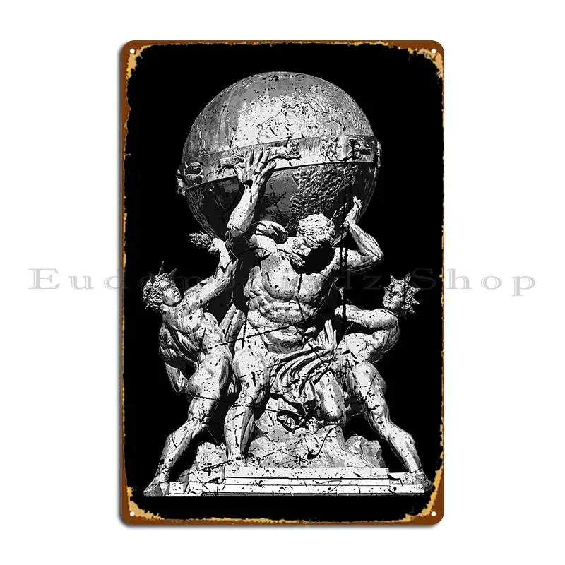 Atlas Greek Mythology Illustration Greece Greek Gods Metal Plaque Poster Cinema Wall Cave Create Tin Sign Poster