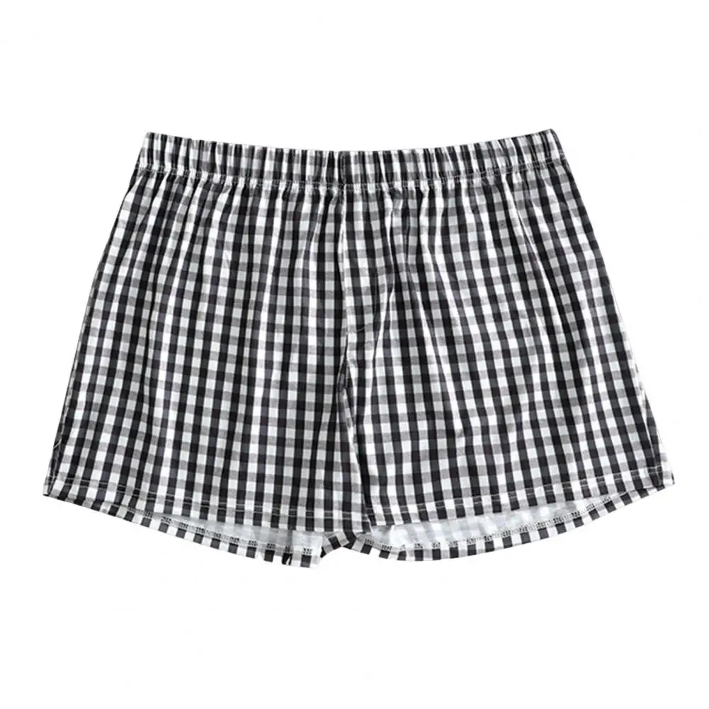 Comfortable Shorts Plaid Print Pajama Shorts Comfortable Sleepwear for Women Men Elastic Waist Lounge Bottoms Loose Fit Style