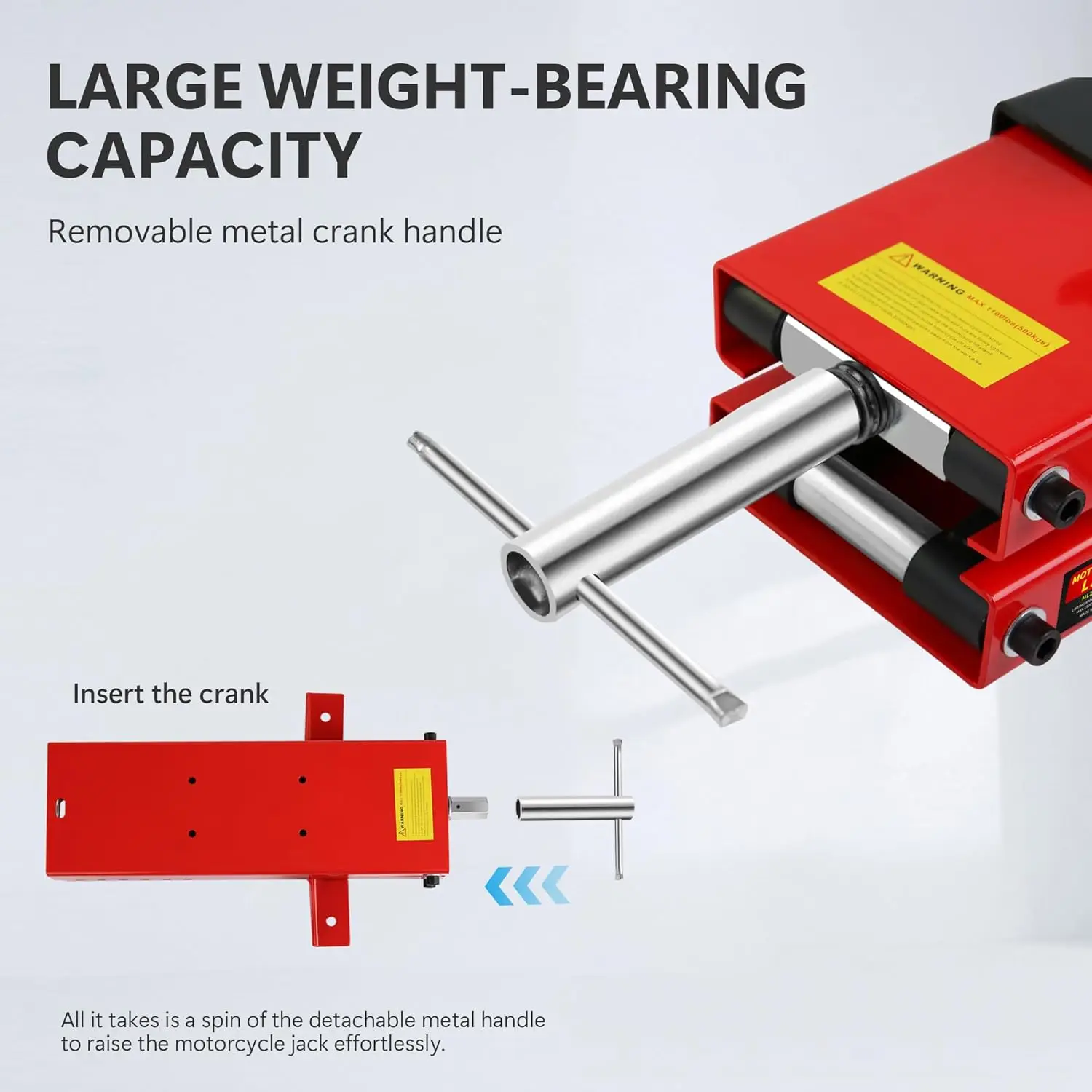 Motorcycle Scissor Lift Jack, Scissor Jack with Saddle & Safety Pin, 1100 LBS Capacity Motor-Cycle Lift for ATVs, Dirt Bikes