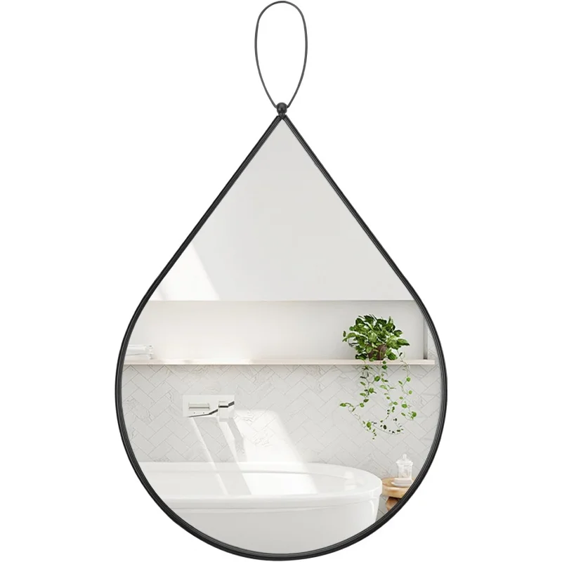 

Small Decorative Mirror Black Teardrop Mirror with Metal Framed Oval Irregular Wall Mirrors Modern Accent Mirror Wall Decor