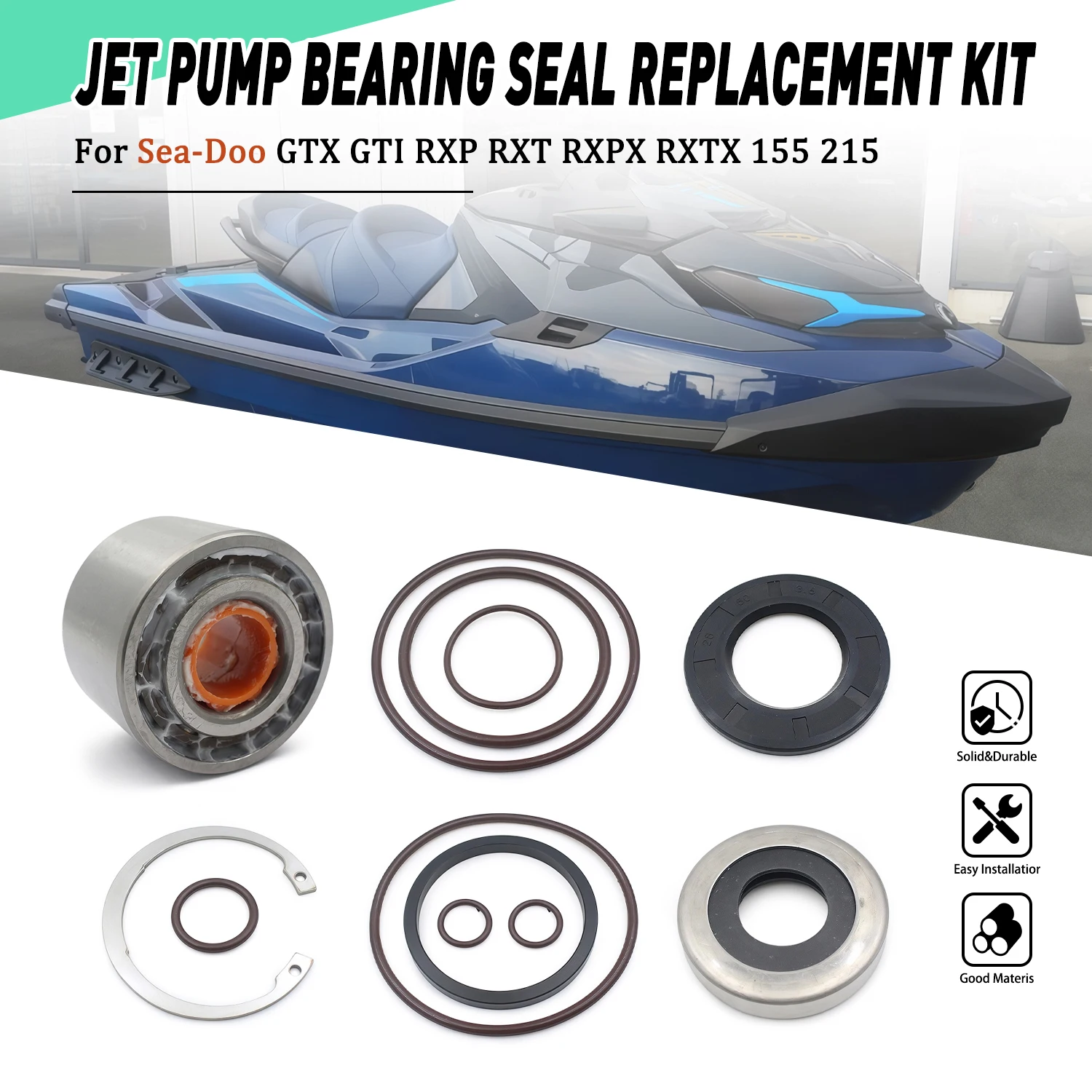 

Jet Pump Rebuild Kit Bearing Seal Set Repair Accessories For Sea-Doo GTX GTI 130 170 RXP RXT RXPX RXTX 155 215