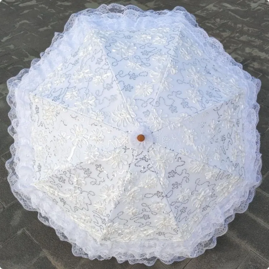 Girls Garden Umbrella Parasol Beach Wedding Lace Chinese Umbrella Outdoor Windproof Uv Protection Ultralight Sombrinha Umbrellas