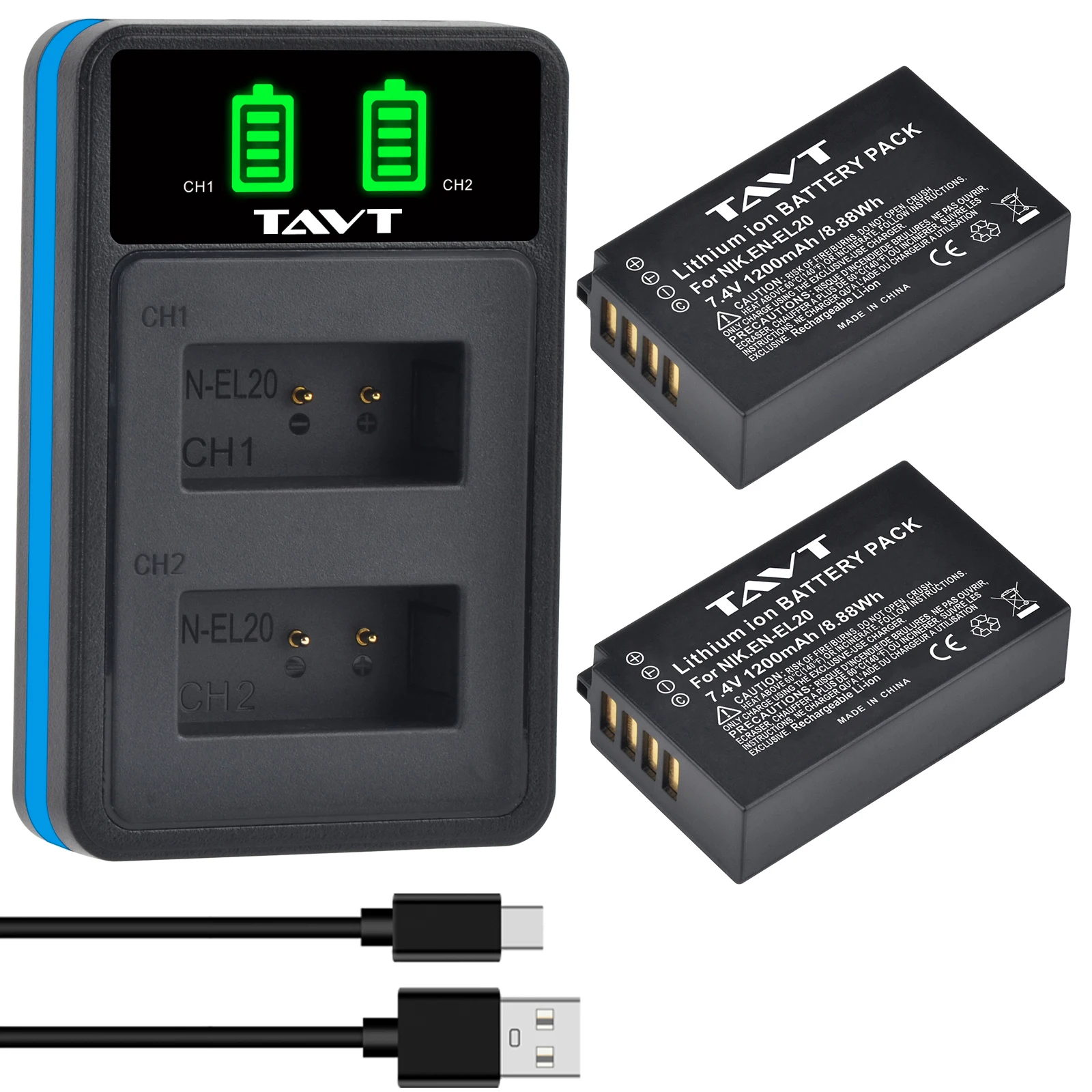 1200mAh EN-EL20 ENEL20 EN EL20 Battery and LED USB Dual Charger For Nikon Coolpix P950 P1000 1 AW1 J1 J2 J3 S1 V3 DL24-500