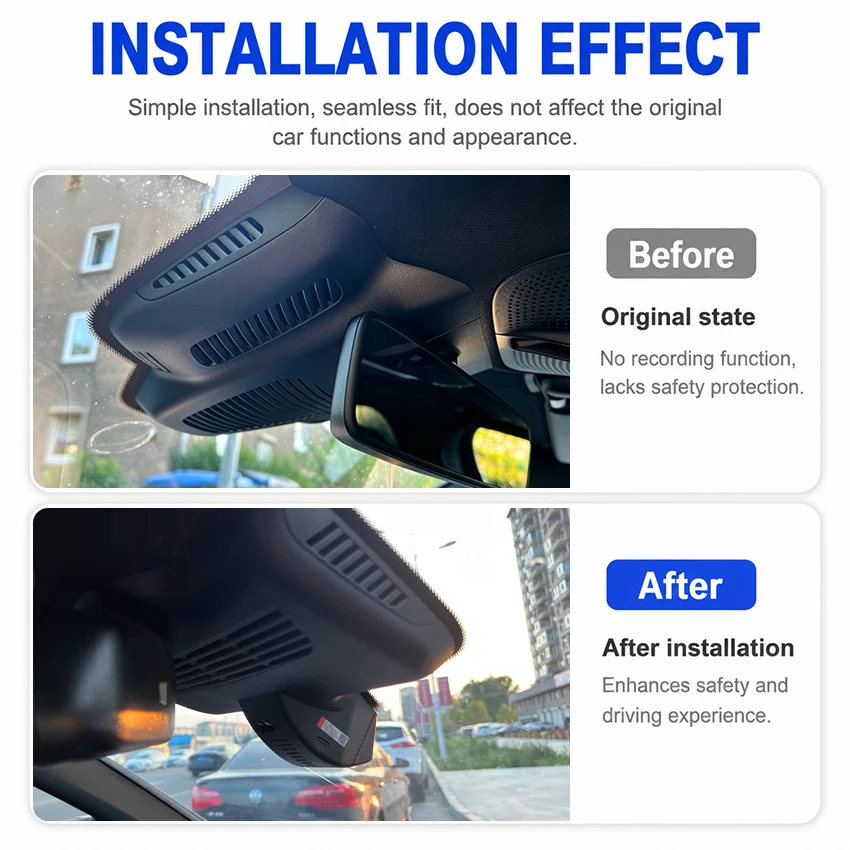 Car DVR Dashcam Video Recorder For Mercedes‑Benz AMG C‑Class W205 2015‑2019 Auto Vehicle Driving Recorder Interior Exterior