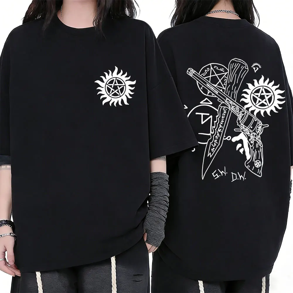 Hot Sale Supernatural Graphic T-shirt Men Women Casual Vintage T Shirts Unisex Fashion Oversized Streetwear Male Vintage Tshirt