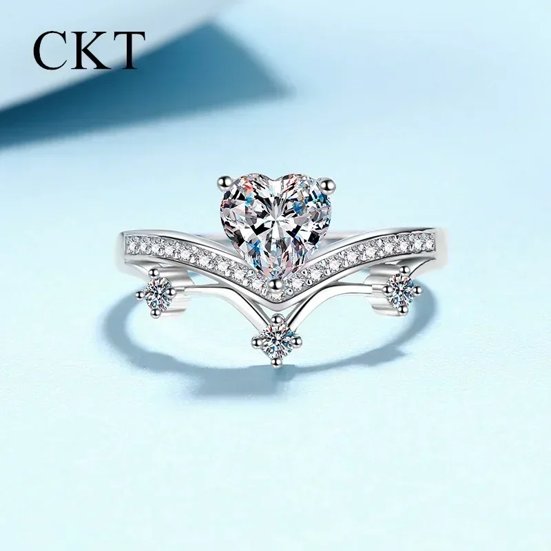 

Роскошные платиновые кольца из белого золота 18 карат Pt950, простые незаменимаемые кольца с муассанитом 1 карат для женщин, ювелирные украшения для свадьбы и любви